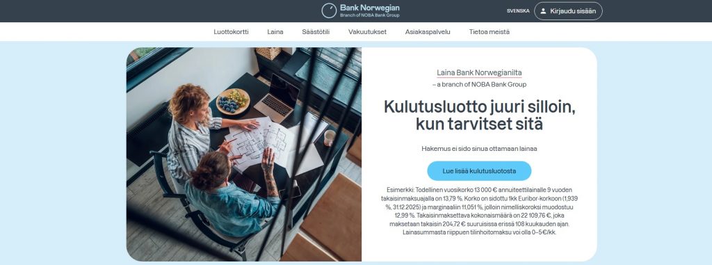 Bank Norwegian kokemuksia
